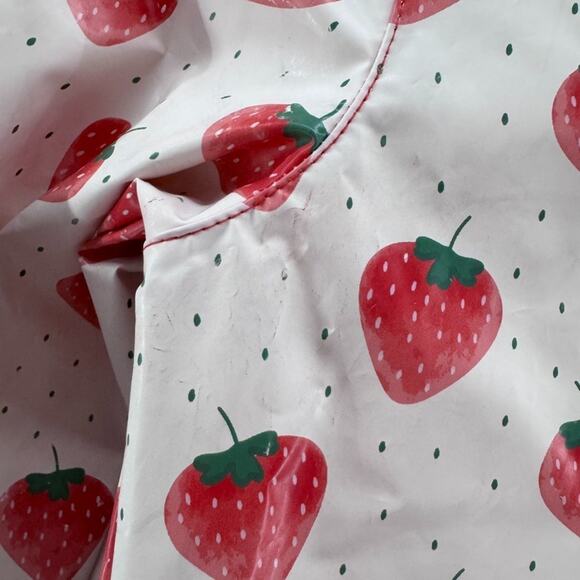 Tahari Rain Jacket Girls 6 Pink Strawberries Full Zip Hoodie Pockets - Picture 6 of 10